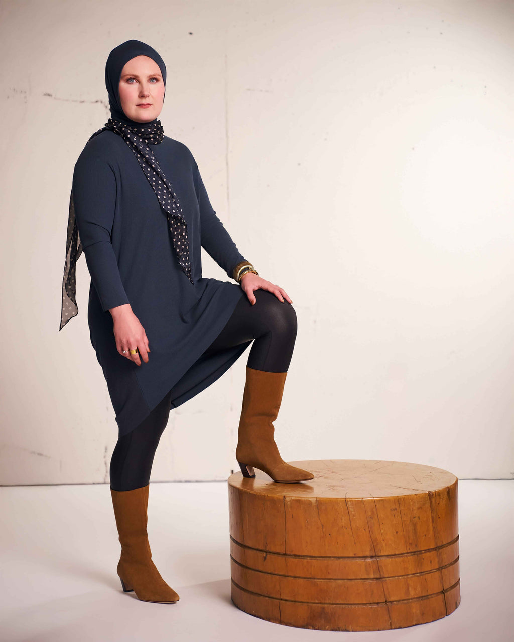 Everyday Flow Set featuring flowy tunic and secure snap hijab for elegant modest styling